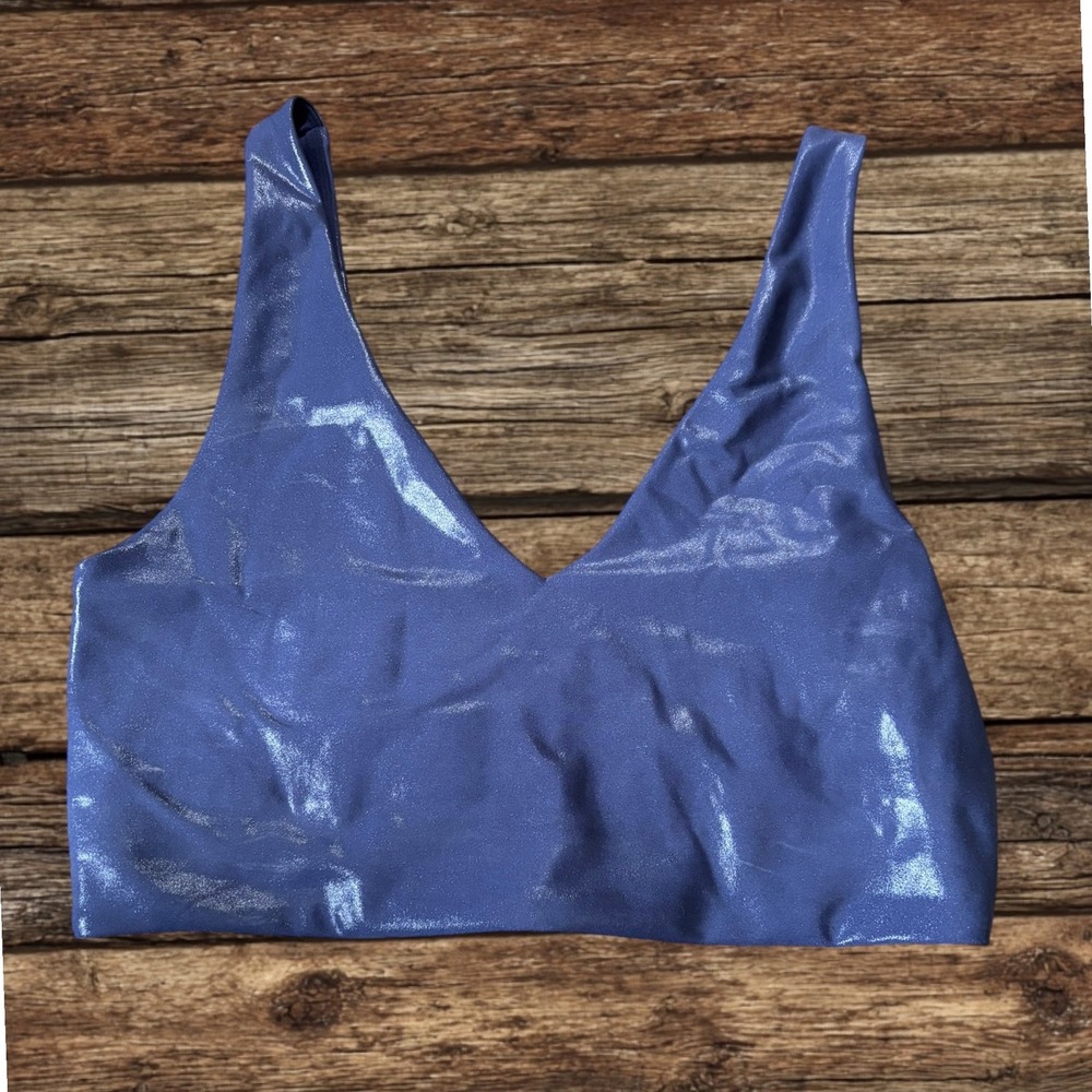Spiritual Gangster Harlow High Gloss Tank Sports Bra Midnight Blue Activewear S - Picture 3 of 12